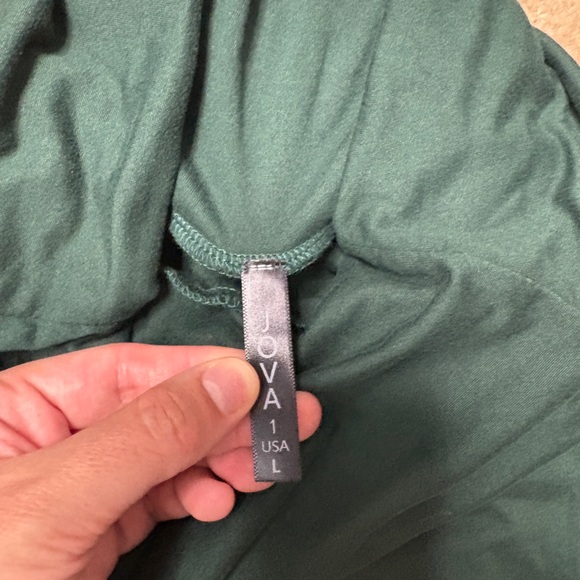 Forest Green Buttery Soft Fold Over Leggings - Picture 3 of 3